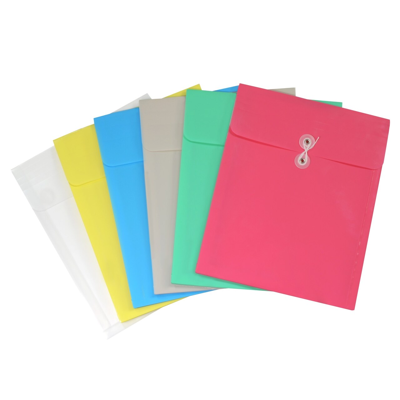 C-Line Reusable Poly Envelope with String Closure, Top Load, Assorted Colors, Pack of 24